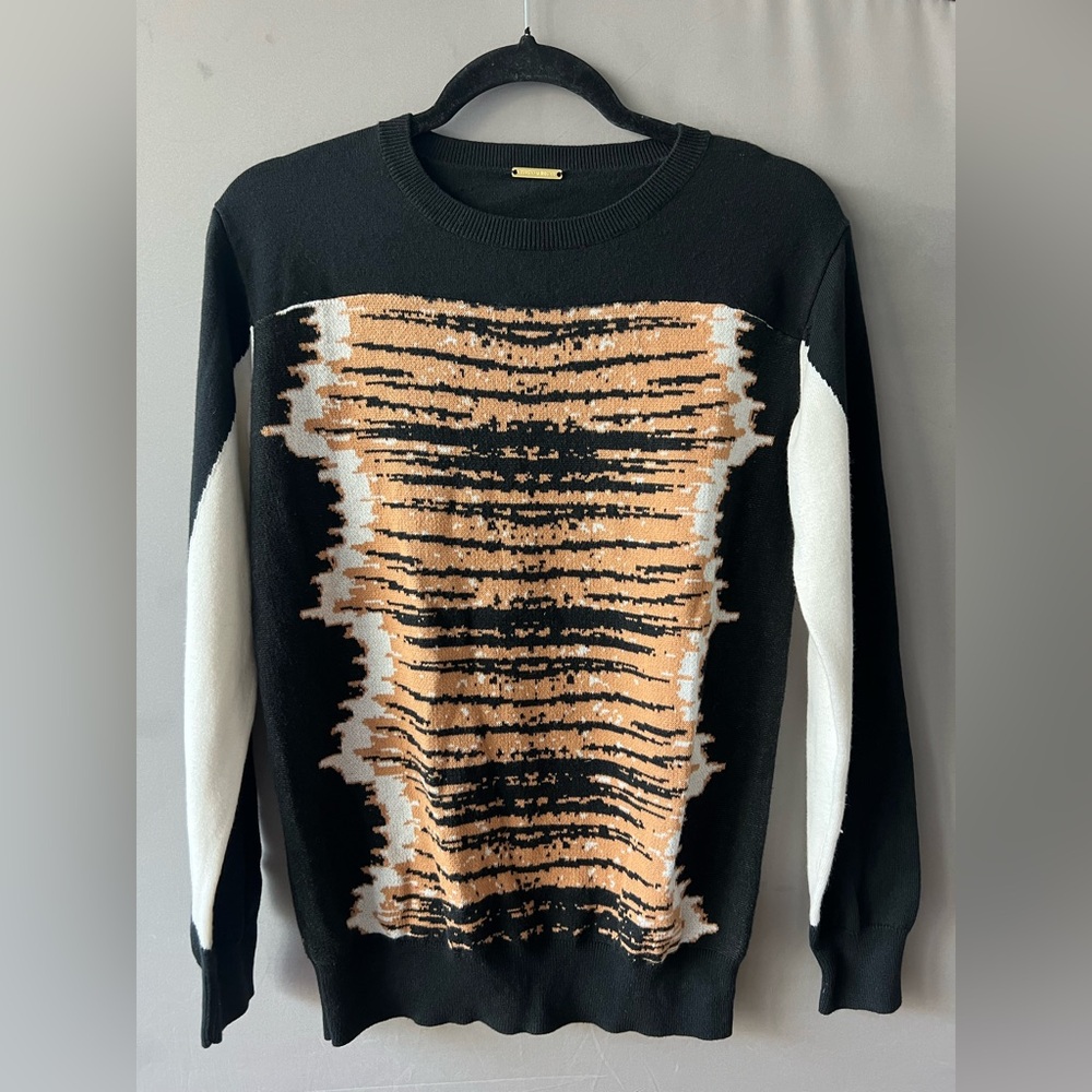 Rebecca Minkoff Abstract Print Cotton Cashmere Sweater - Size XS